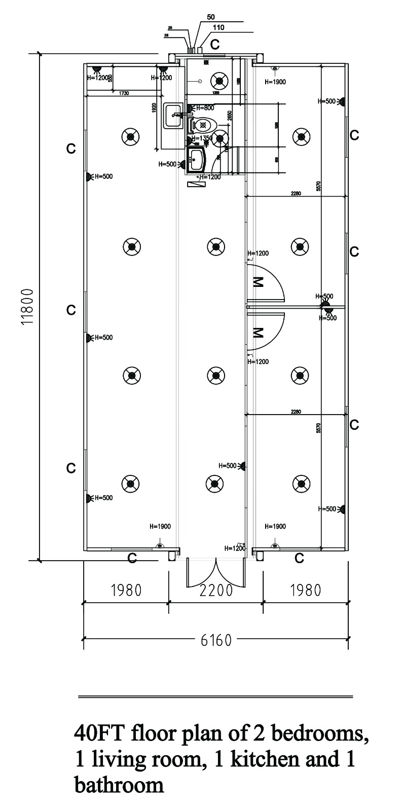 Plano Casa 72m² — Configuración
